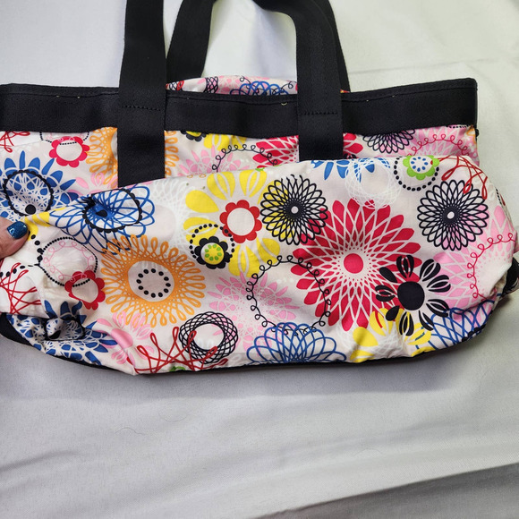 LeSportsac Medium Womens Floral Print Shoulder Travel Tote Bag Multicolor - Picture 3 of 10